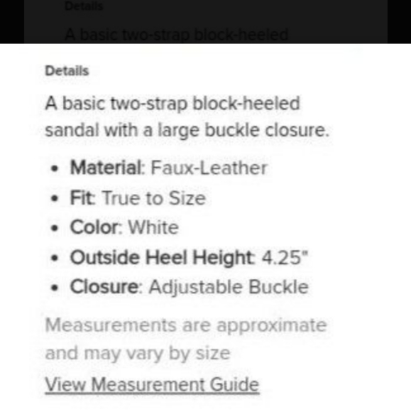 Women's Size 5.5 White Block High Heeled Sandals - Picture 8 of 8